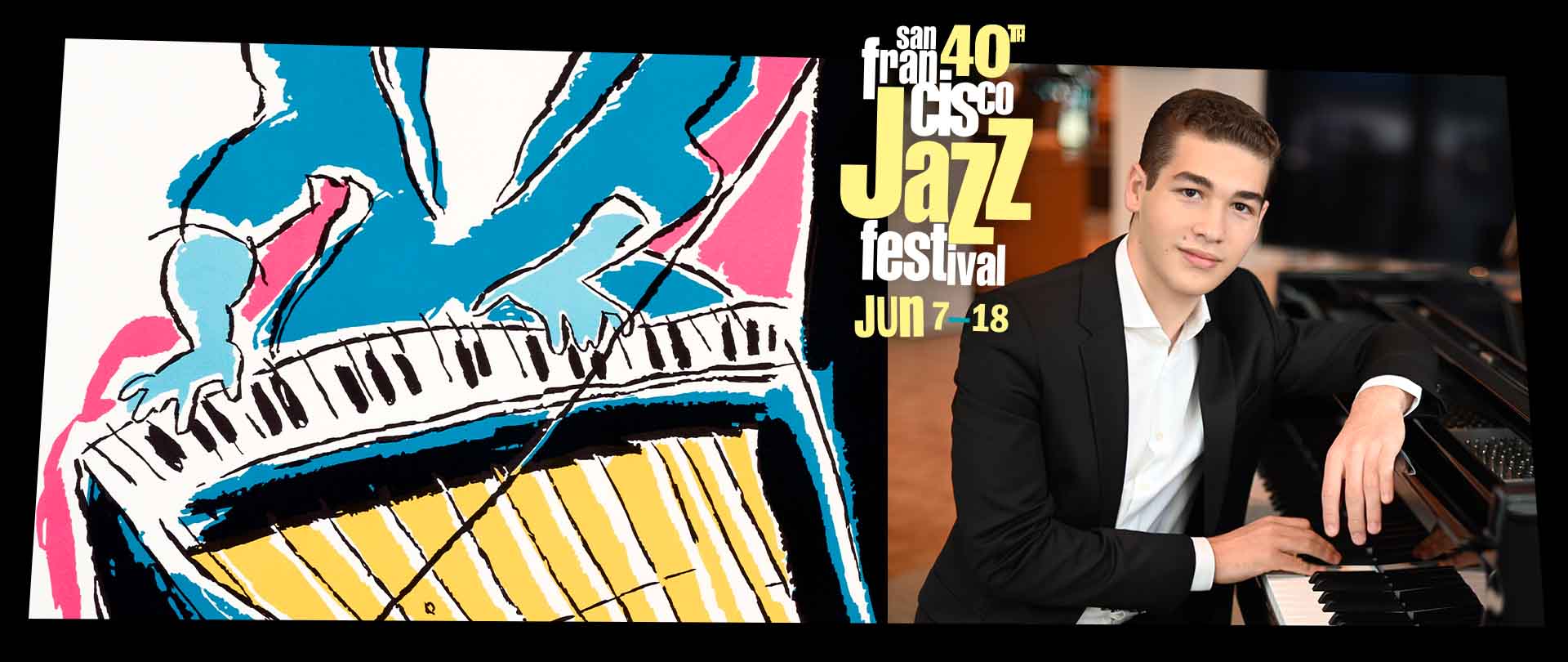 Brandon Goldberg with the 40th San Francisco Jazz Festival logo