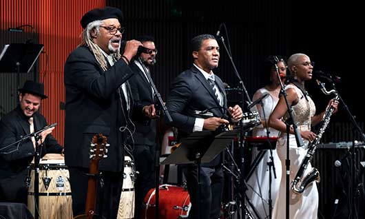 Juan de Marcos & Afro-Cuban All Stars on stage at SFJAZZ