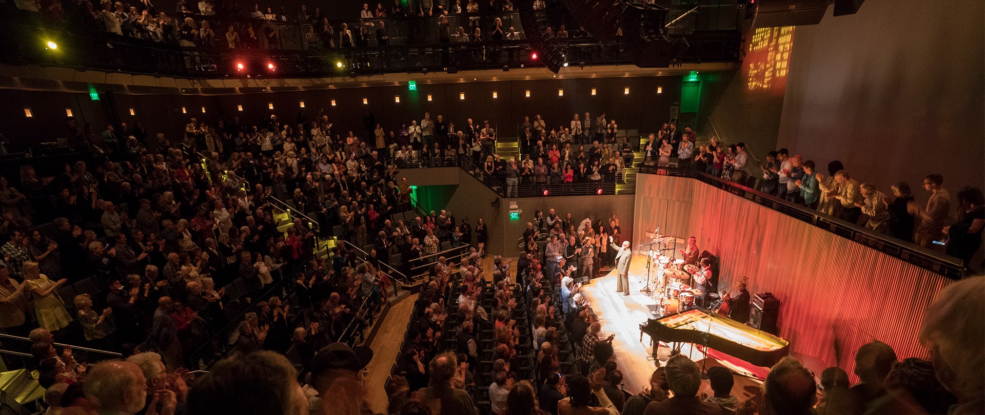 A shot of a bustling Miner Auditorium - we're preparing to reopen the SFJAZZ Center