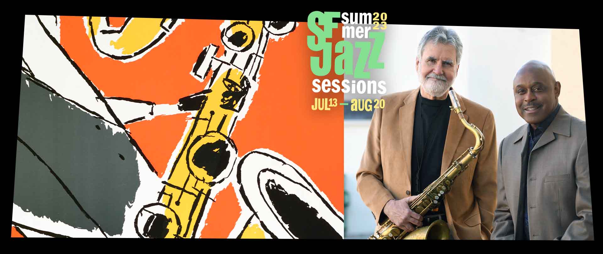 Michael O’Neill Sextet With the 2023 summer sessions logo